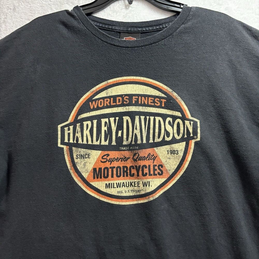 Harley Davidson Men's Black T Shirt, Size XL Milwaukee WI